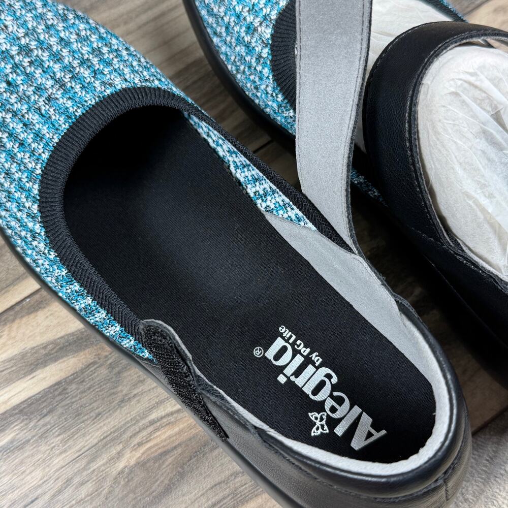 NIB Alegria by PG Lite 39 9 Olivia Comfort Mary Jane Flats Shoes Black Multi - Picture 4 of 10